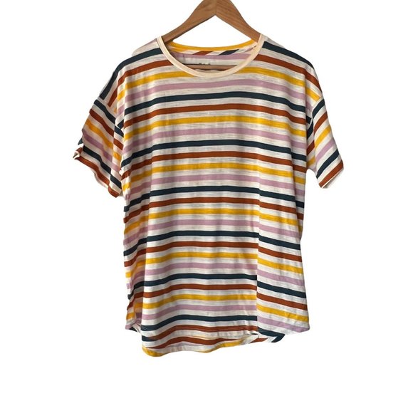 Madewell Tops - Madewell Multicolor Striped Crew Neck Short Sleeve Casual T Shirt Size XL